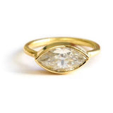 East West Marquise | Moissanite Marquise Engagement Ring 14k Gold - MTD