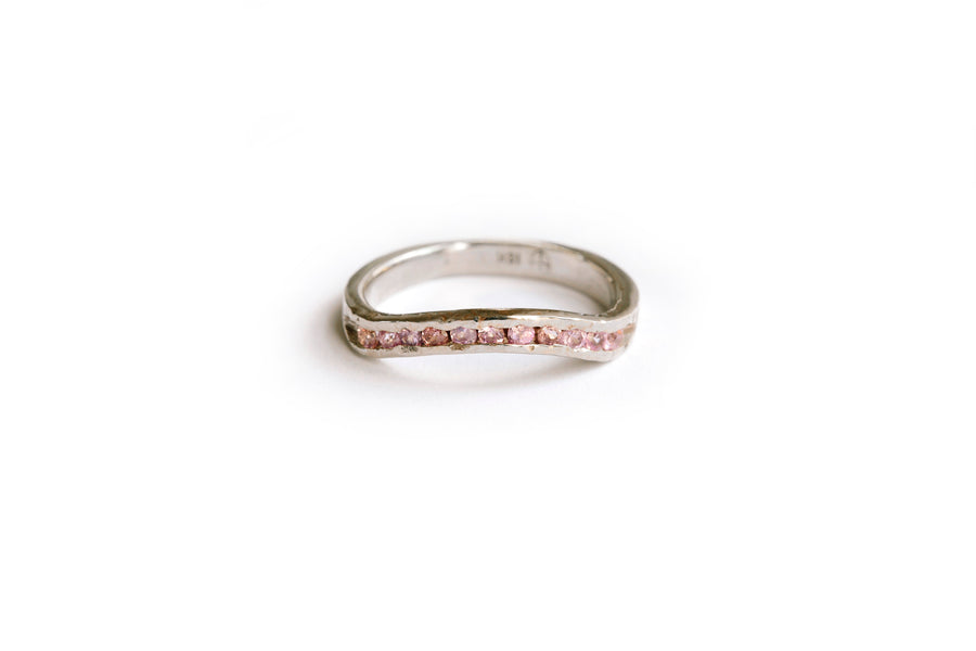 Pink Sunrise | Pink Pear Morganite Engagement Ring Set - Melissa Tyson Designs