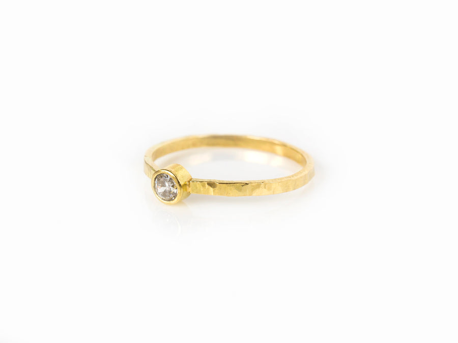 Parker | Hammered Diamond 14k Gold Engagement Ring - Melissa Tyson Designs