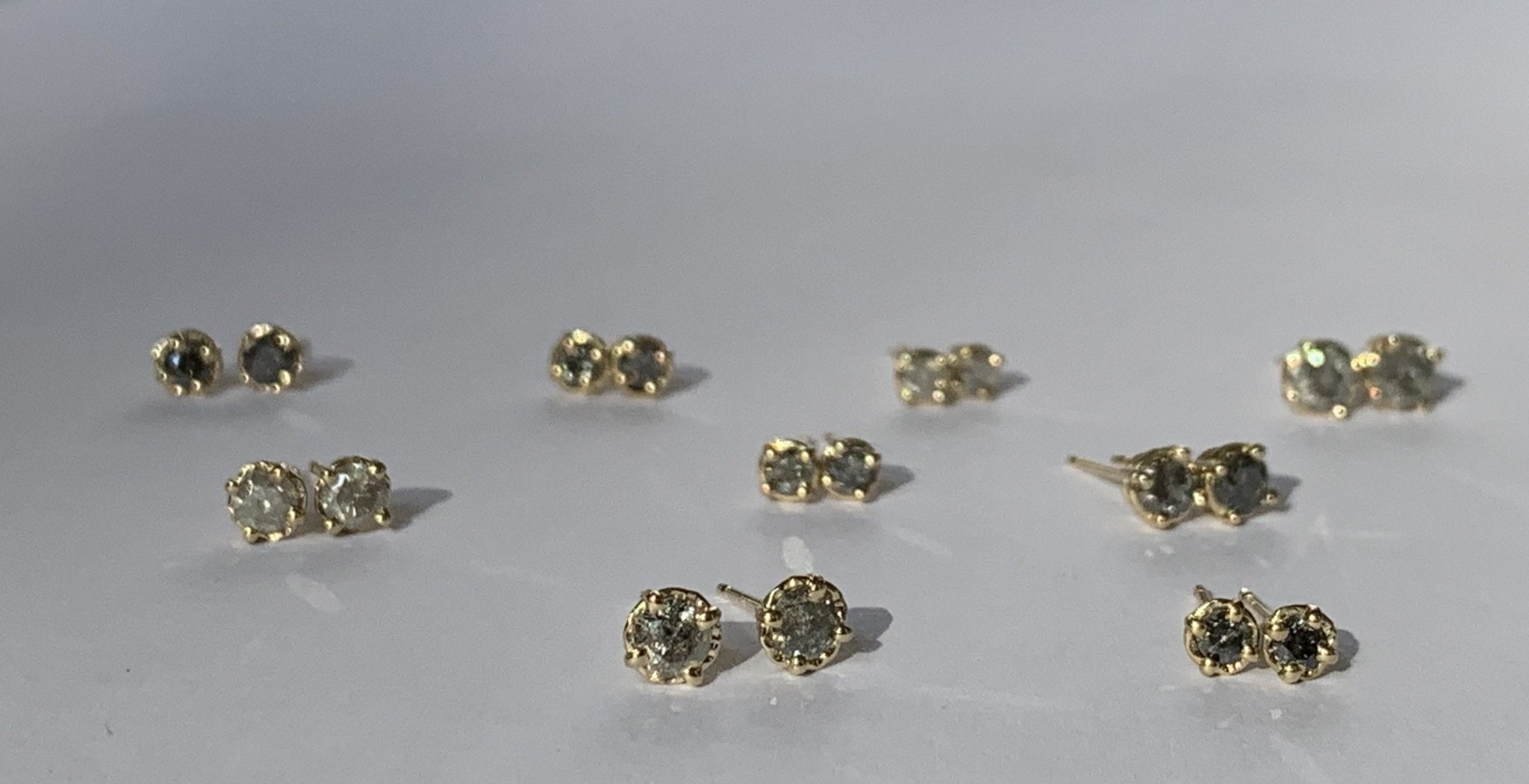 Ready to Ship Salt and Pepper Diamond Studs - MTD