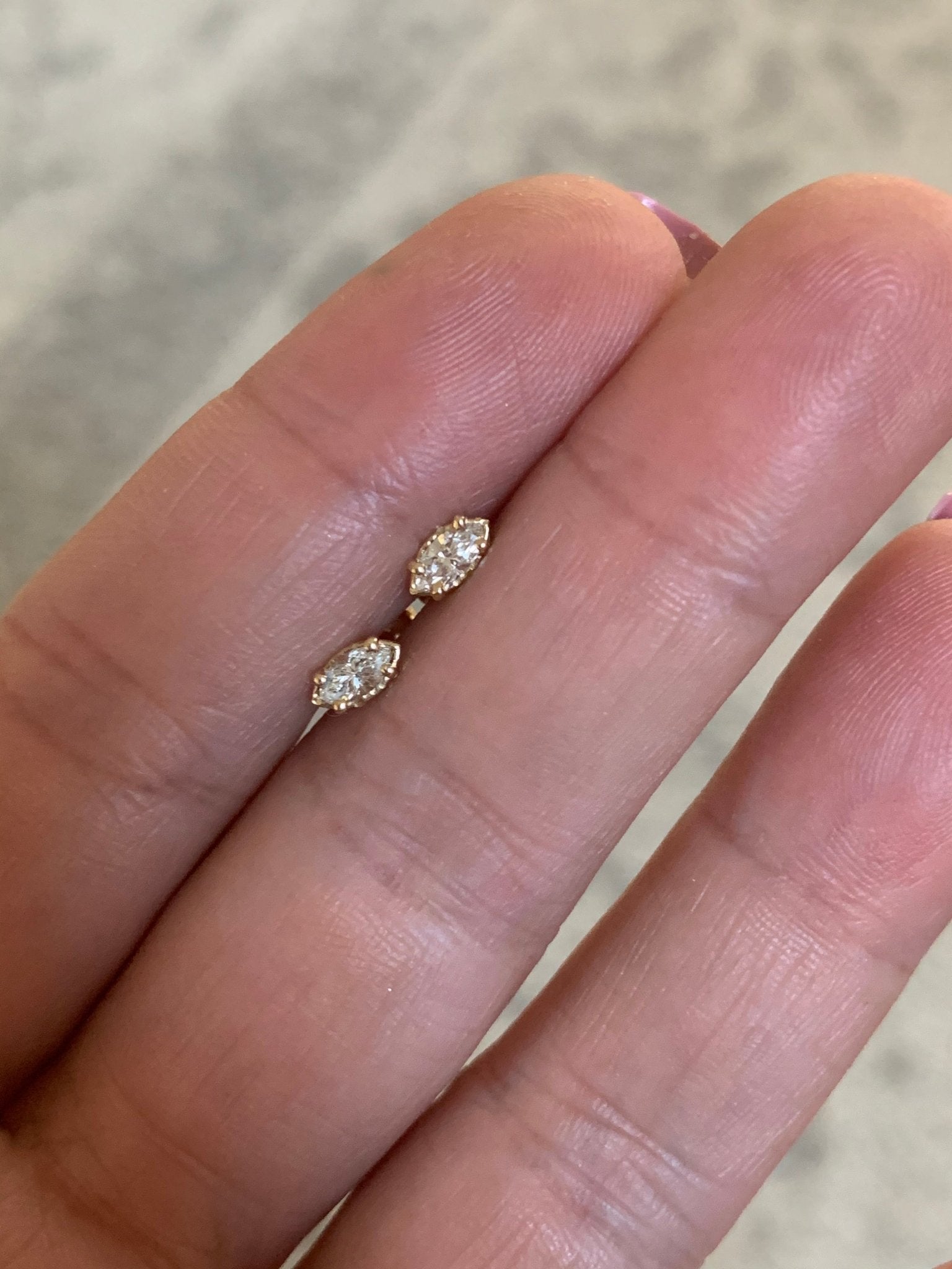 Marquise Diamond Studs - MTD