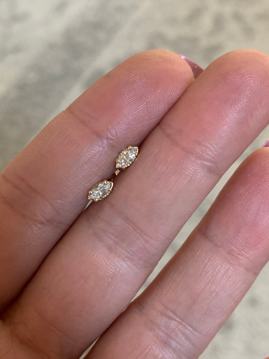 Marquise Diamond Studs - MTD