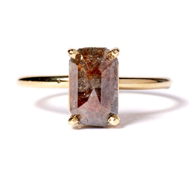 Renee | 2.6ct Red Diamond Rose Cut 14k Yellow Gold - MTD