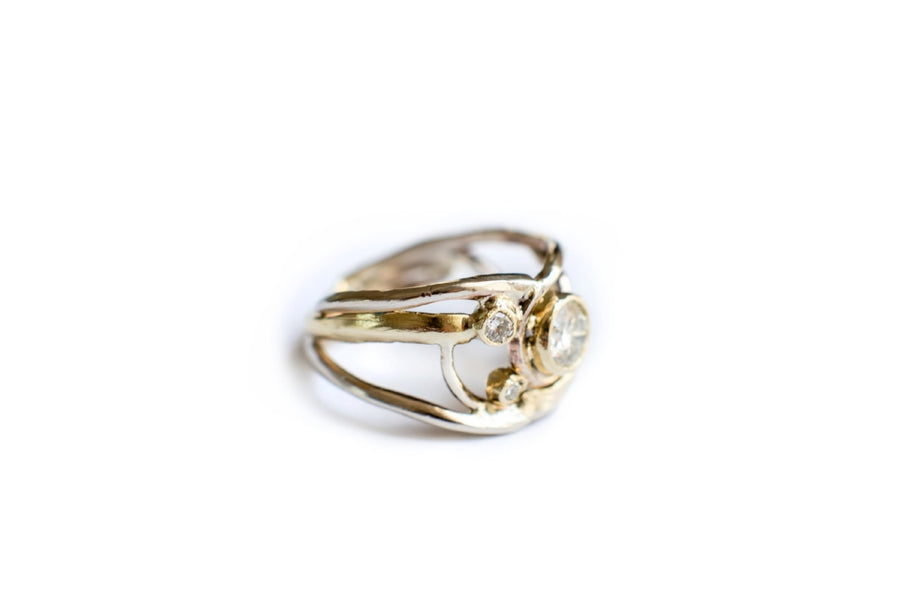 Jo |  Diamond Split Band Engagement Ring - Melissa Tyson Designs
