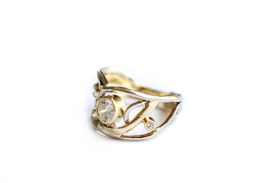 Jo |  Diamond Split Band Engagement Ring - Melissa Tyson Designs