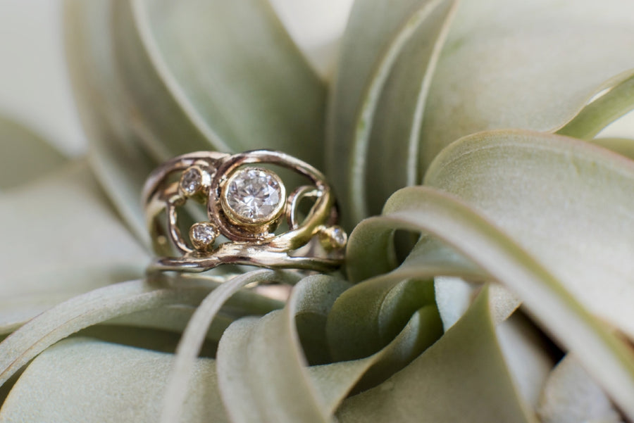 Jo |  Diamond Split Band Engagement Ring - Melissa Tyson Designs