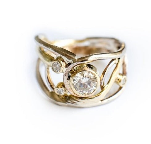 Jo |  Diamond Split Band Engagement Ring - Melissa Tyson Designs