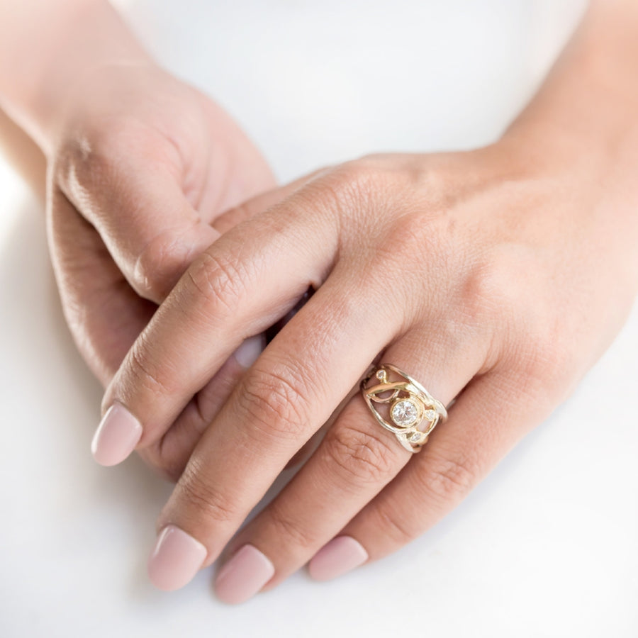 Jo |  Diamond Split Band Engagement Ring - Melissa Tyson Designs