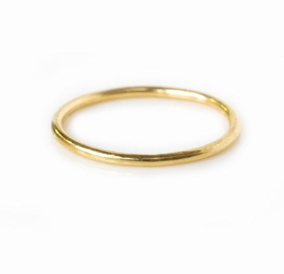 Silk Thread | Tiny Hammered Gold Ring - Melissa Tyson Designs