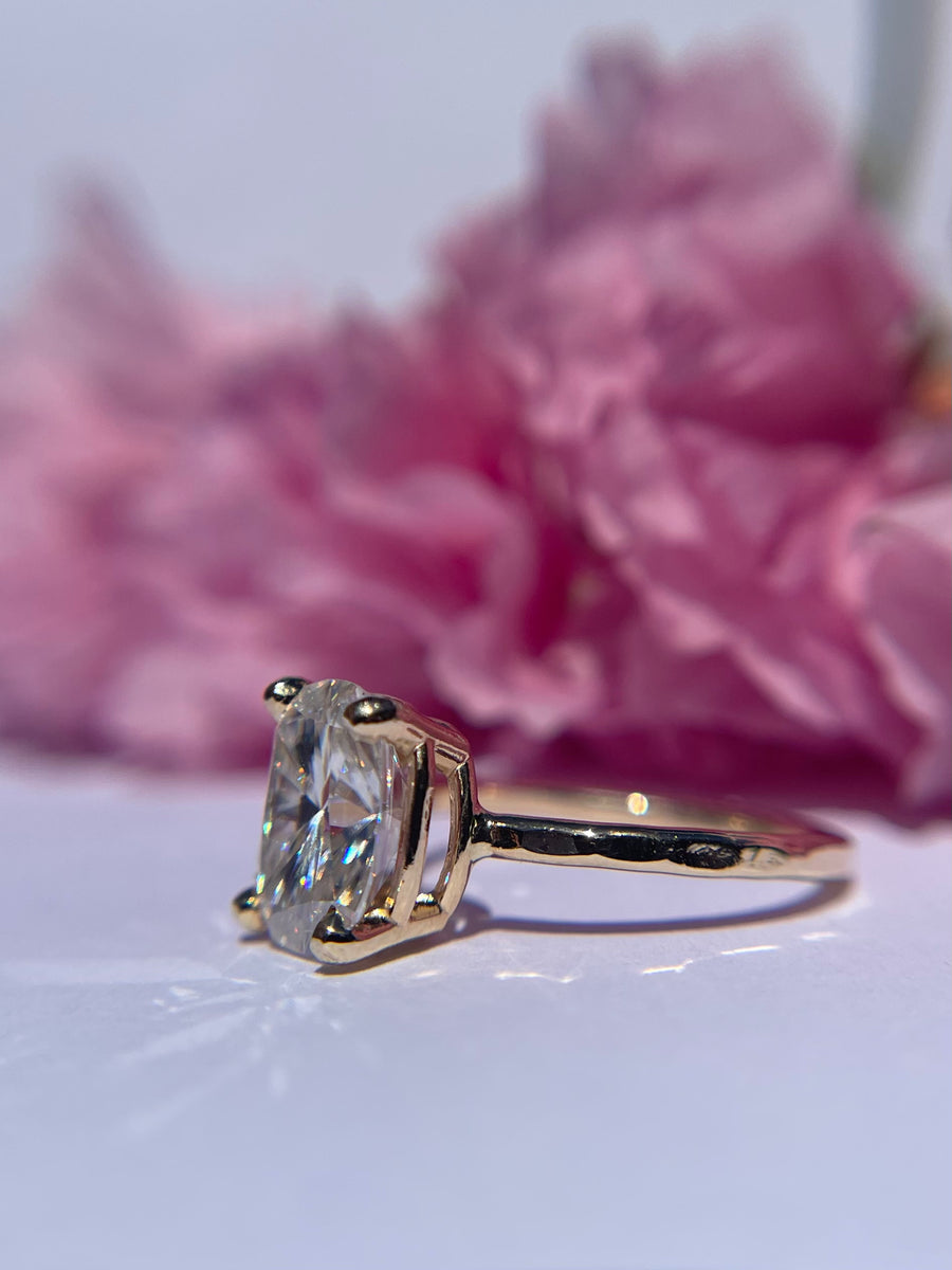 Carolina Elongated Cushion Cut Moissanite Engagement Ring Ready to Ship - MTD