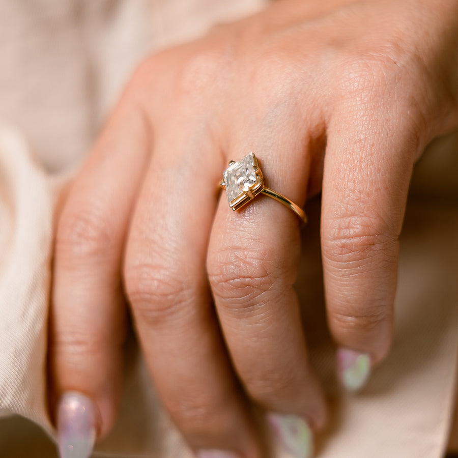 Lozenge Moissanite Engagement Ring - MTD