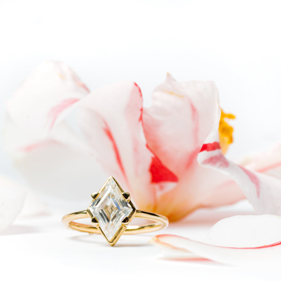 Lozenge Moissanite Engagement Ring - MTD