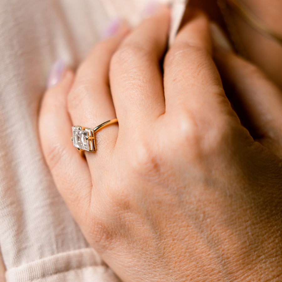 Lozenge Moissanite Engagement Ring - MTD