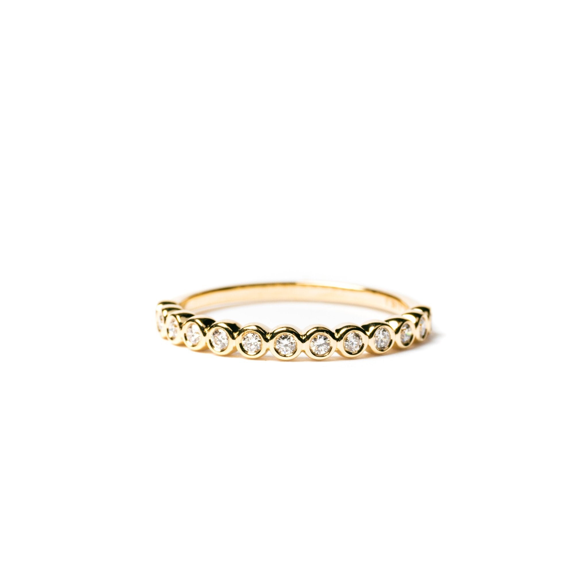 Bubble Band Bezel Set Diamond Wedding Band - MTD