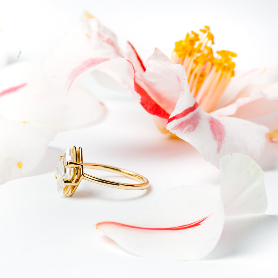 Lozenge Moissanite Engagement Ring - MTD